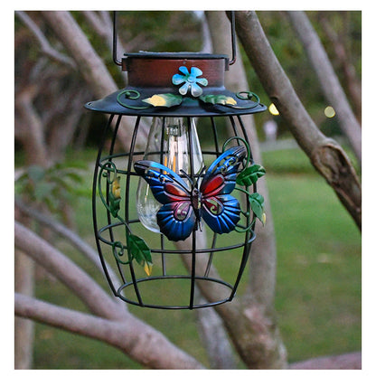 Rustic Solar Metal Outdoor Hanging Garden Lamp