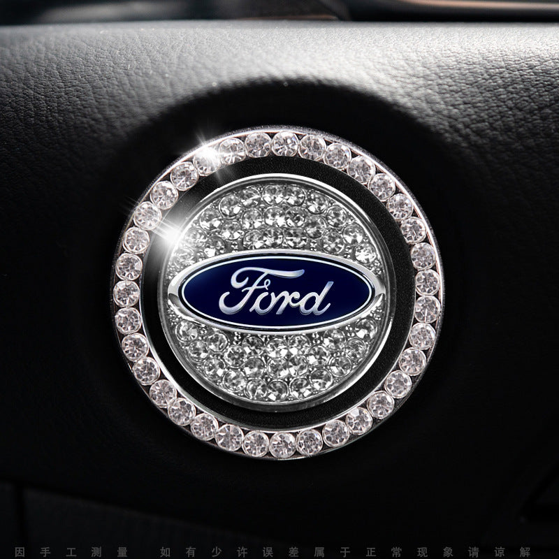 Luxury Crystal Car Starter Button Ring Cover