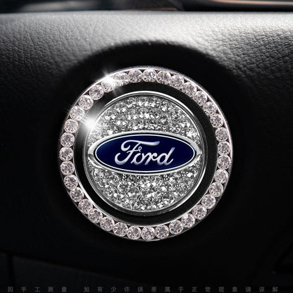 Luxury Crystal Car Starter Button Ring Cover