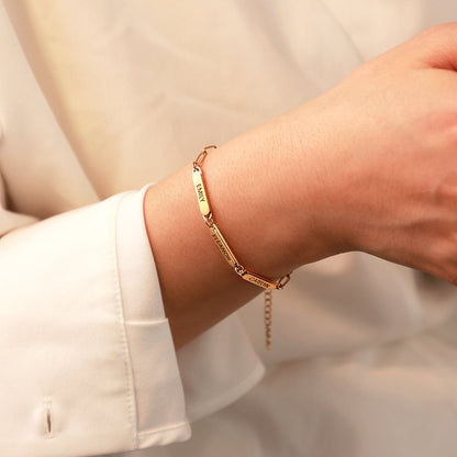 Customizable Family Tree Paperclip Charm Bracelet - Fesara