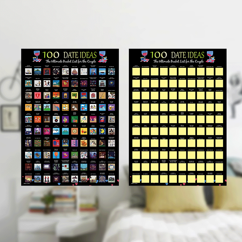 Romantic Travel Scratch Off Map Poster