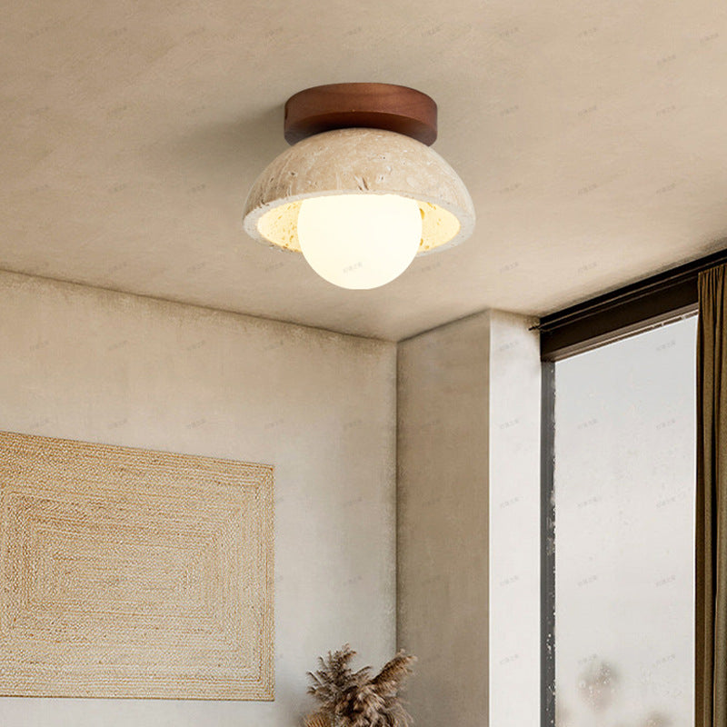 Rustic Stone LED Wall Light Fixture