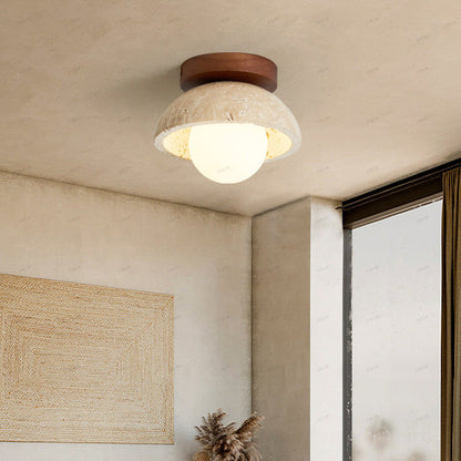 Rustic Stone LED Wall Light Fixture