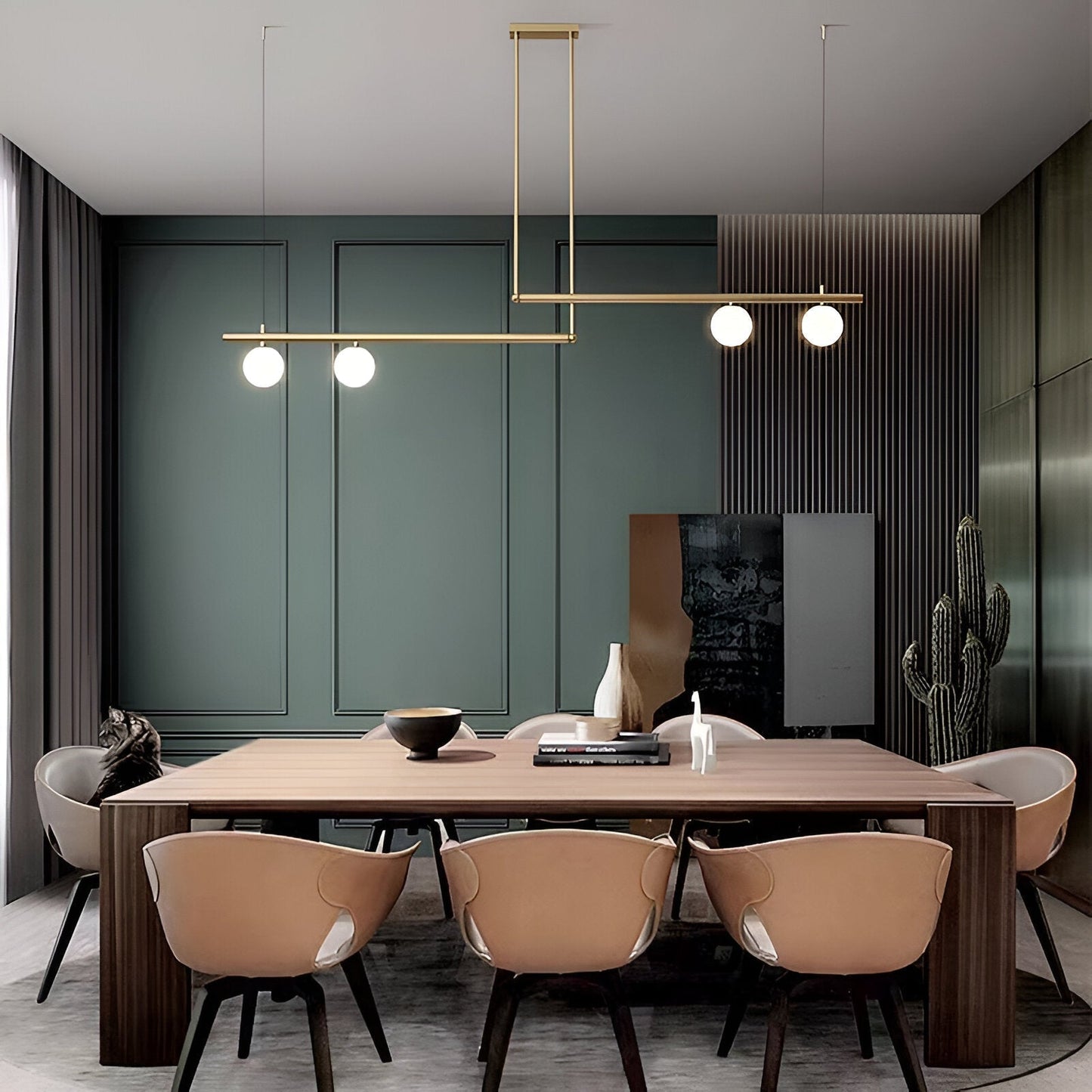 Modern Glass Linear Pendant Light Fixture