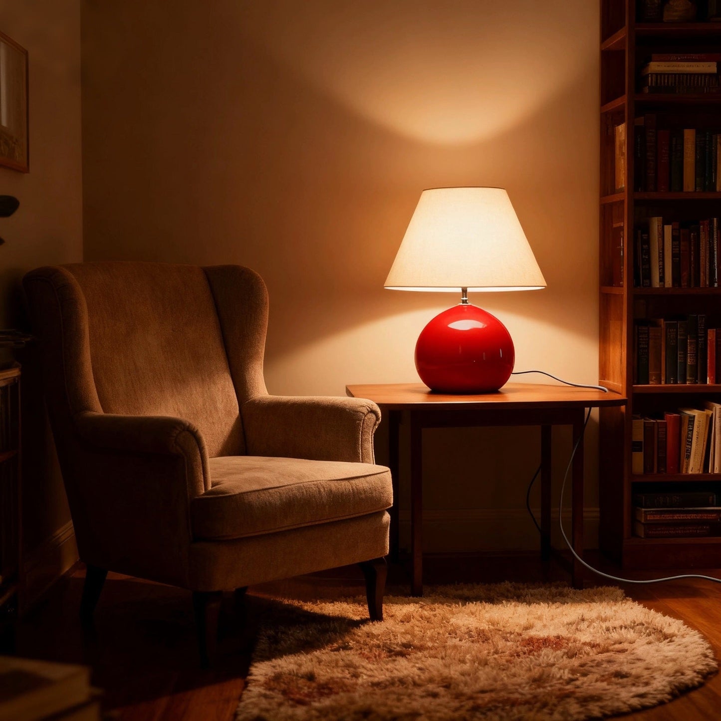 Classic Brown Wooden Table Lamp