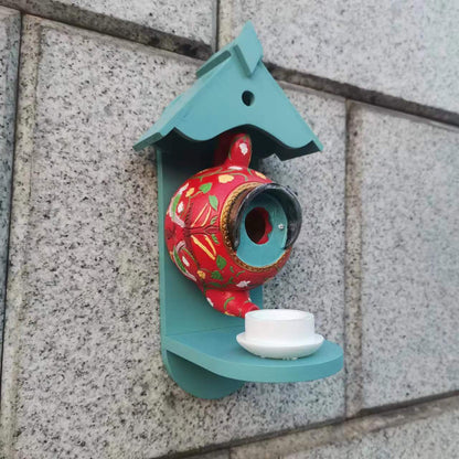 Vibrant Outdoor Bird House Teapot
