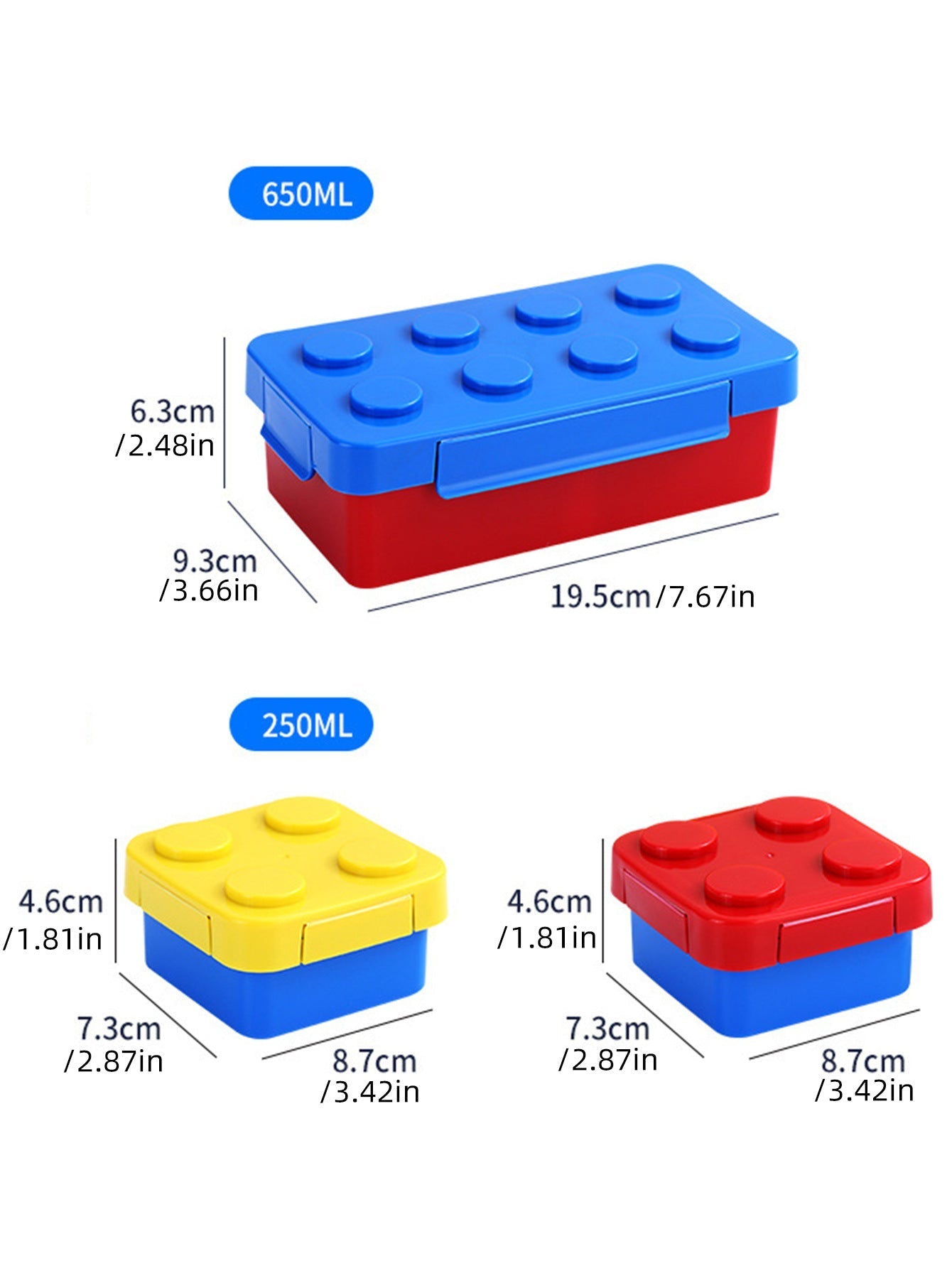 Fun Colorful Kids Brick Lunch Box - Fesara