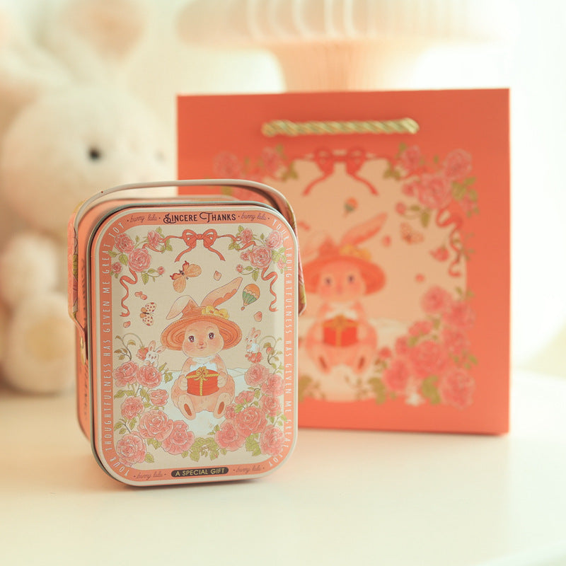 Adorable Plush Bunny Pom Pom Keychain Gift Set
