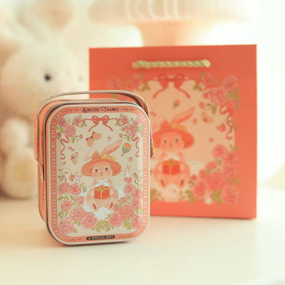 Adorable Plush Bunny Pom Pom Keychain Gift Set