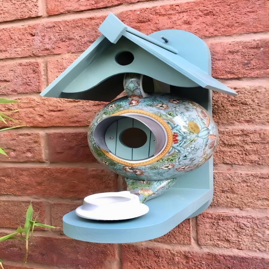 Vibrant Outdoor Bird House Teapot