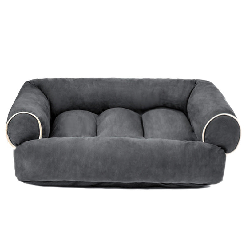 Plush Dog Bed with Removable Cover - Supportive Pet Mattress