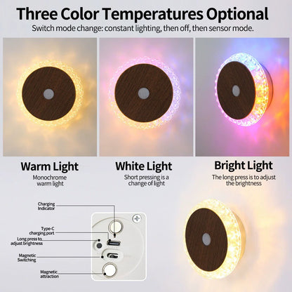 Wireless Motion Sensor LED Night Light Wall Lamp