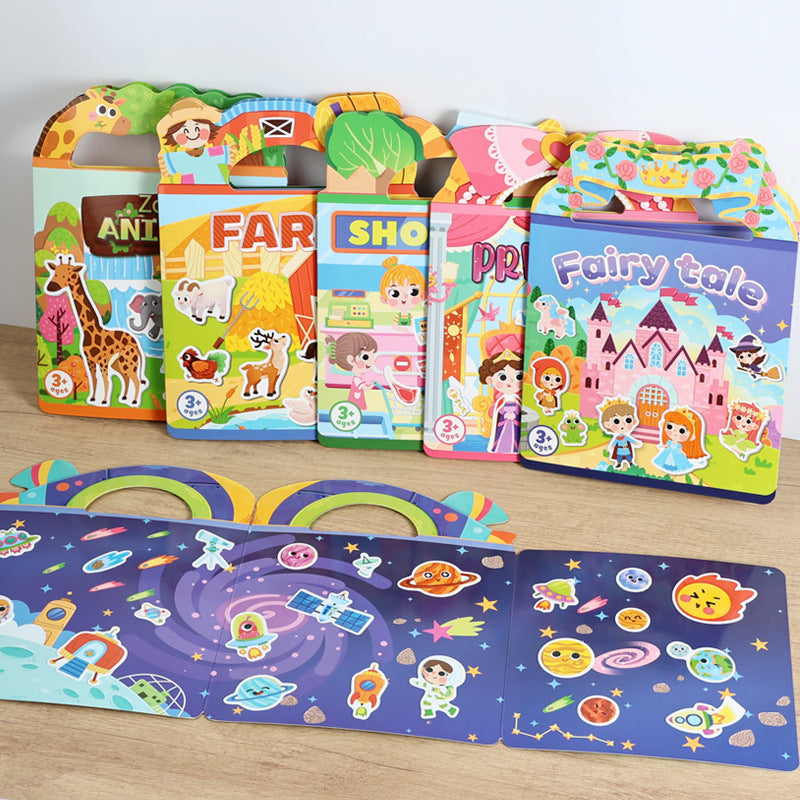 Washable Educational Sticker Books with Fun Themes