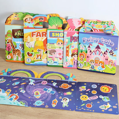 Washable Educational Sticker Books with Fun Themes