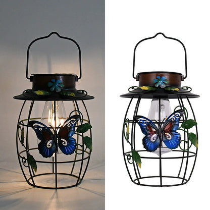 Rustic Solar Metal Outdoor Hanging Garden Lamp
