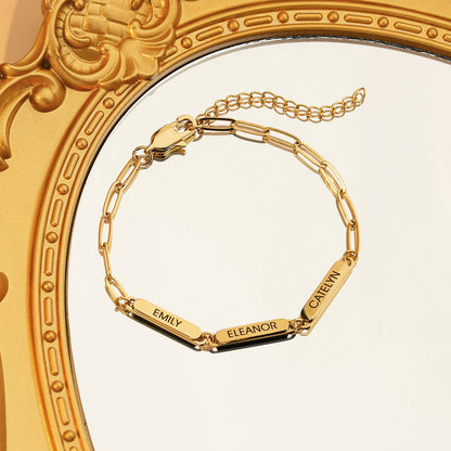 Customizable Family Tree Paperclip Charm Bracelet