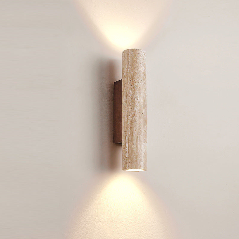 Natural Stone Wall Light in Simple Tube Design