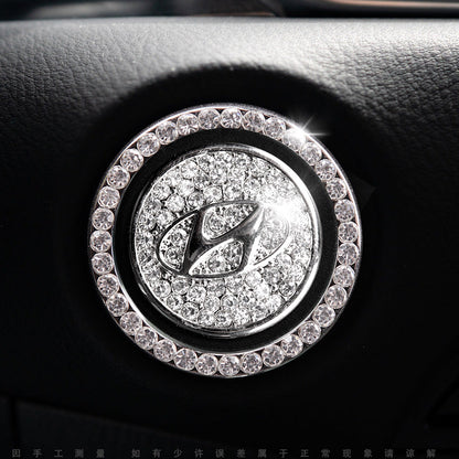 Luxury Crystal Car Starter Button Ring Cover