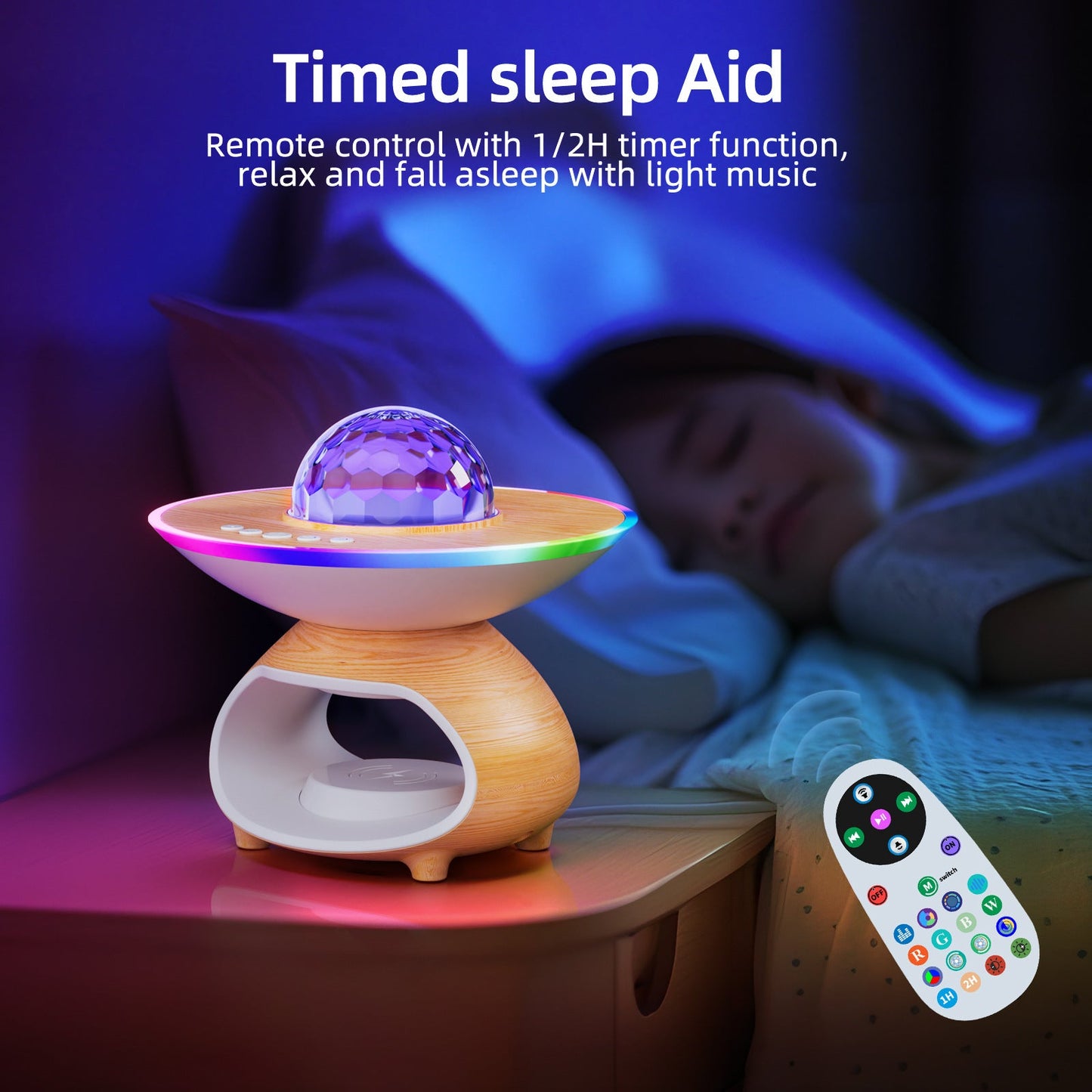 Colorful LED Wireless Charger Table Lamp