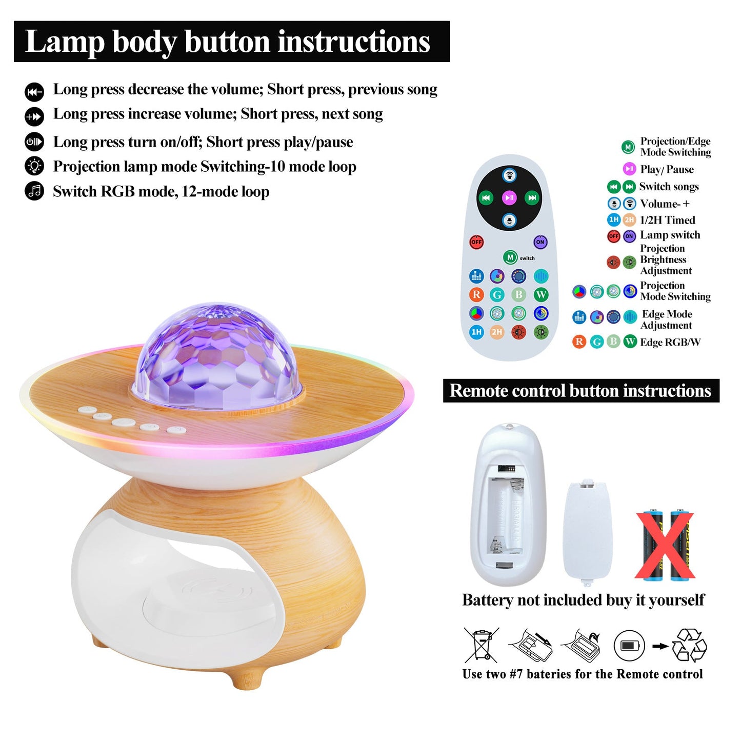 Colorful LED Wireless Charger Table Lamp