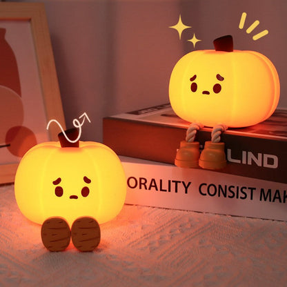 Warm Glow Pumpkin Silicone Table Lamp - Fesara