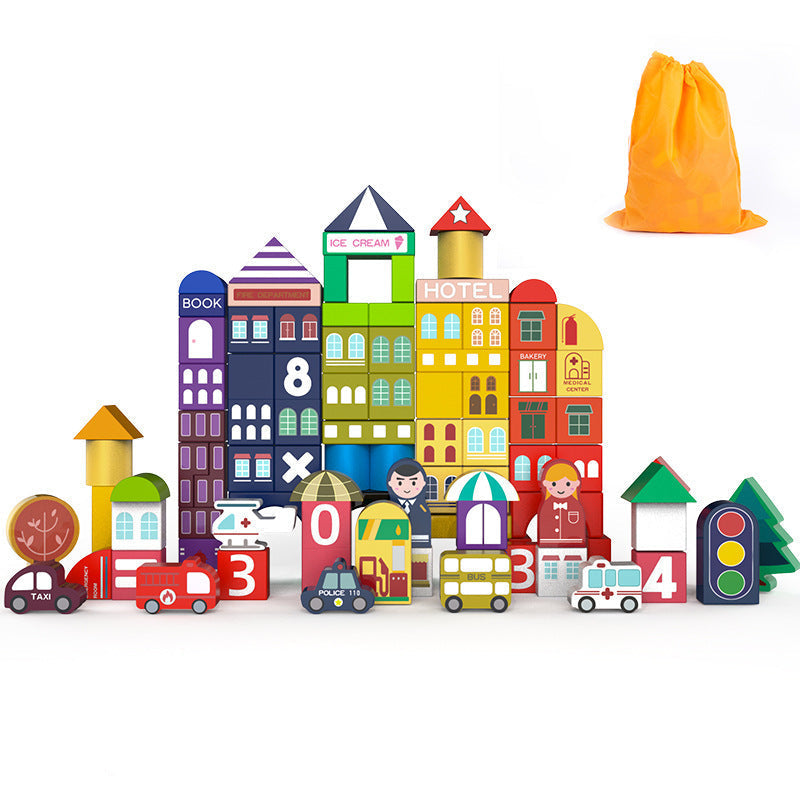 Fesara | Kids Building Blocks Set with Storage Bucket - Fesara