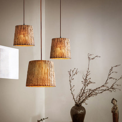 Rustic Wooden Pendant Light with Earthy Charm