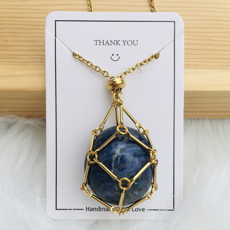 Sparkling Gemstone Crystal Pendant Necklace