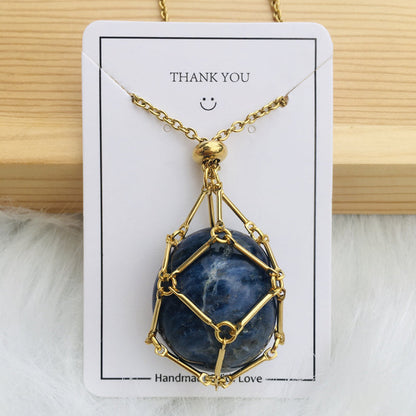 Sparkling Gemstone Crystal Pendant Necklace