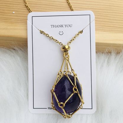 Sparkling Gemstone Crystal Pendant Necklace