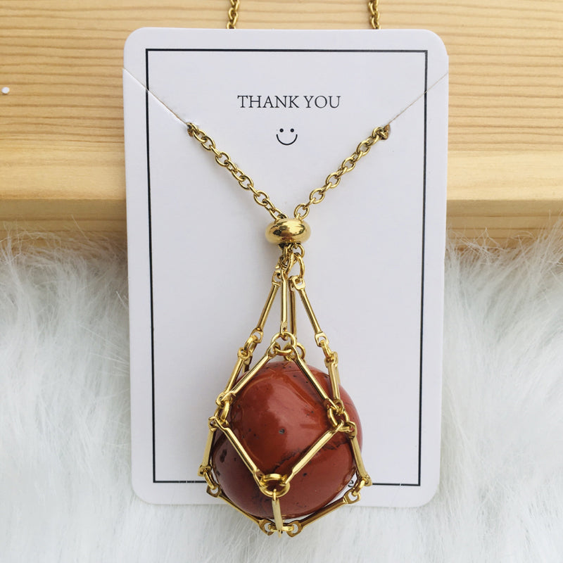 Sparkling Gemstone Crystal Pendant Necklace