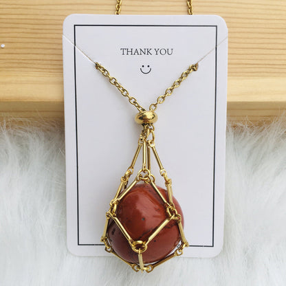 Sparkling Gemstone Crystal Pendant Necklace