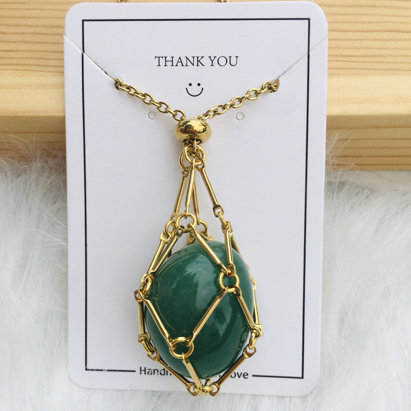 Sparkling Gemstone Crystal Pendant Necklace