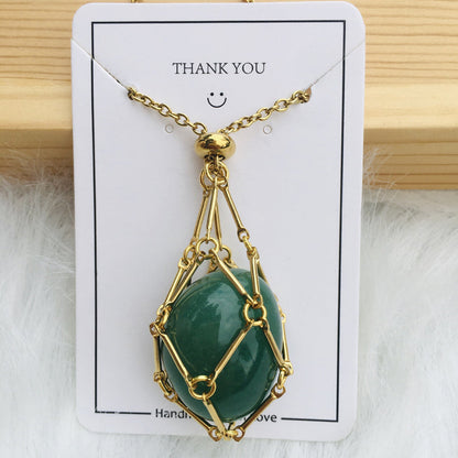 Sparkling Gemstone Crystal Pendant Necklace