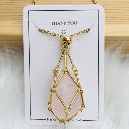 Sparkling Gemstone Crystal Pendant Necklace
