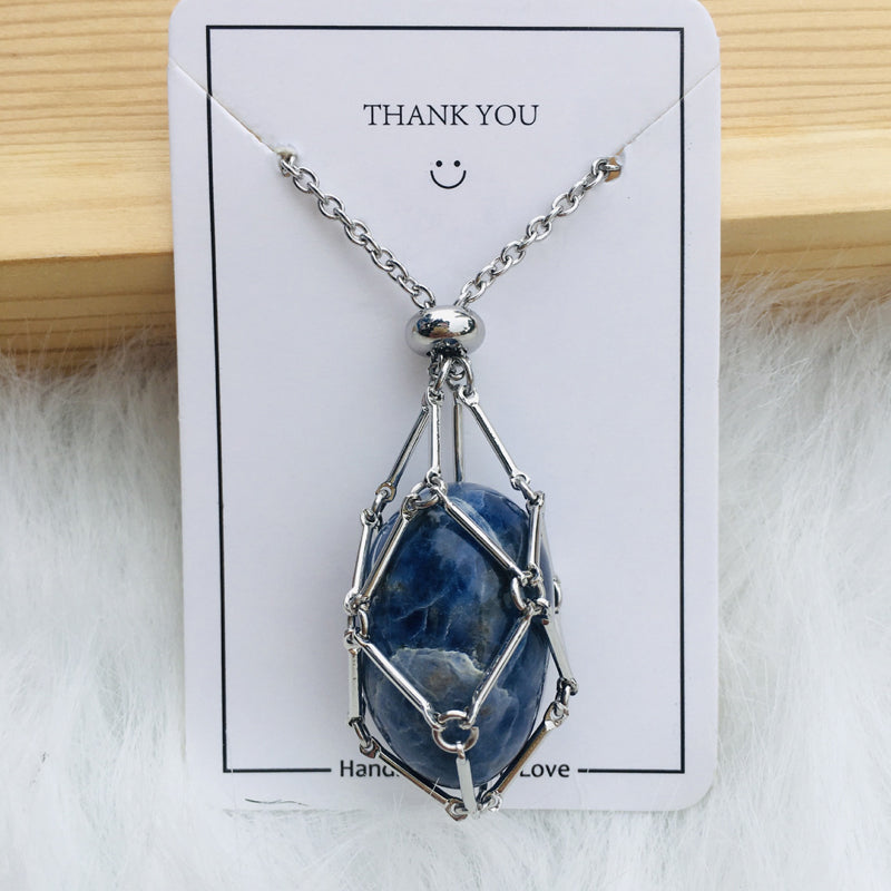Sparkling Gemstone Crystal Pendant Necklace