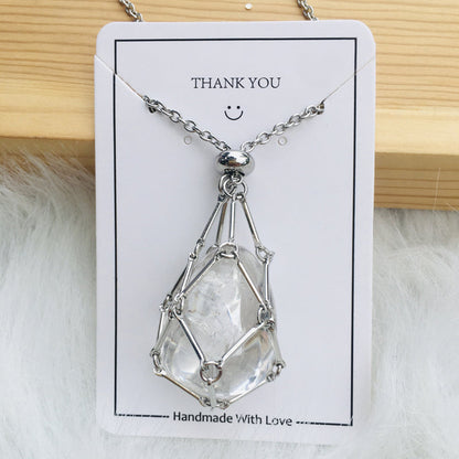Sparkling Gemstone Crystal Pendant Necklace