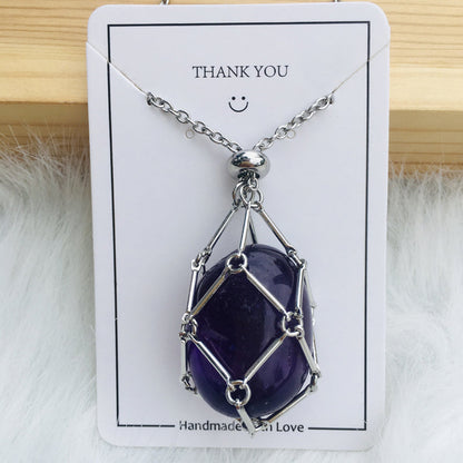 Sparkling Gemstone Crystal Pendant Necklace