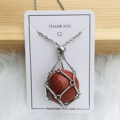 Sparkling Gemstone Crystal Pendant Necklace