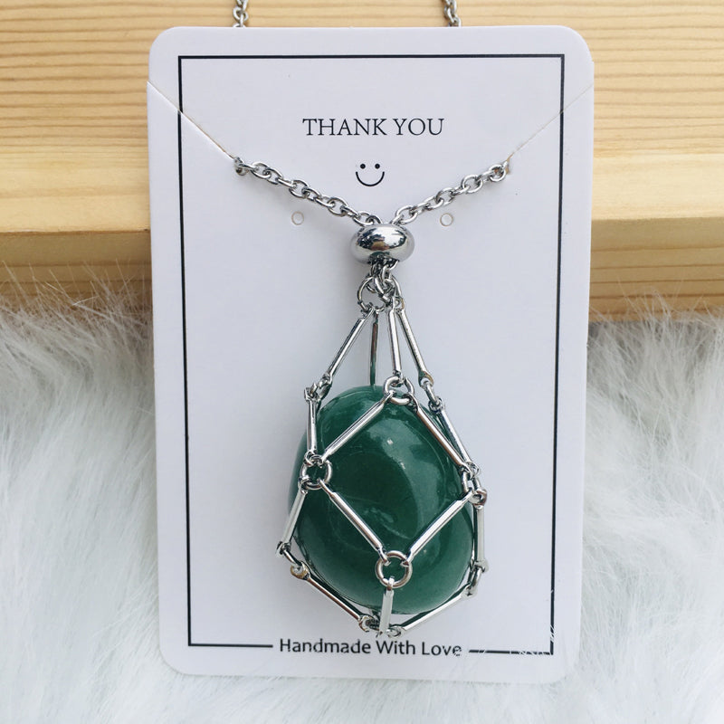 Sparkling Gemstone Crystal Pendant Necklace
