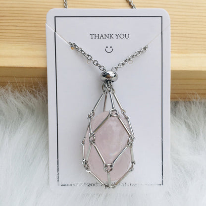 Sparkling Gemstone Crystal Pendant Necklace