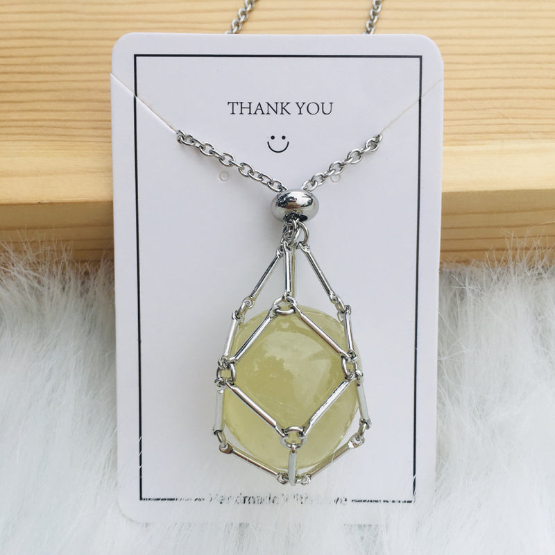 Sparkling Gemstone Crystal Pendant Necklace - Fesara