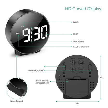 Compact Digital Alarm Table Clock