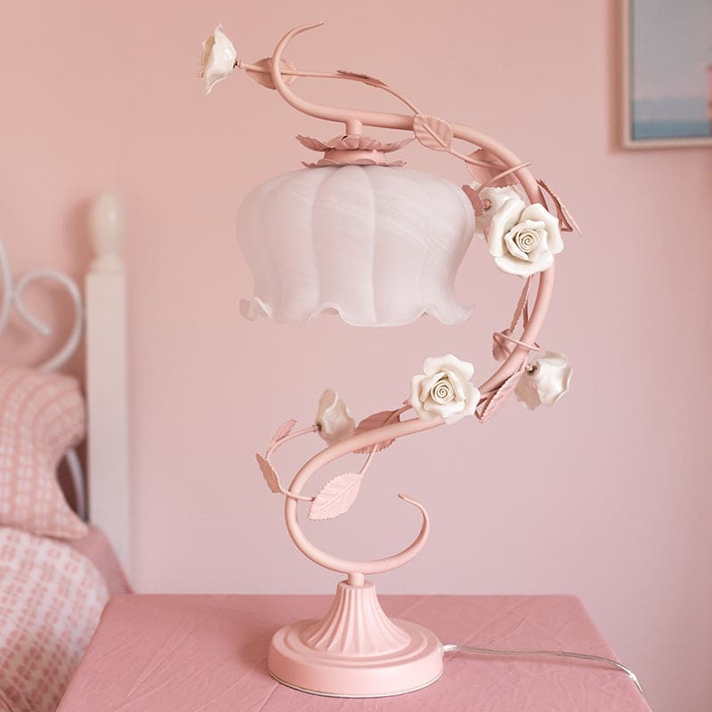 Classic Country Table Lamp - Floral Ceramic Accent