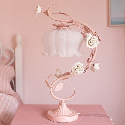 Classic Country Table Lamp - Floral Ceramic Accent