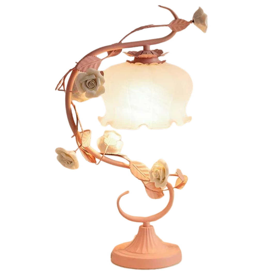 Classic Country Table Lamp - Floral Ceramic Accent