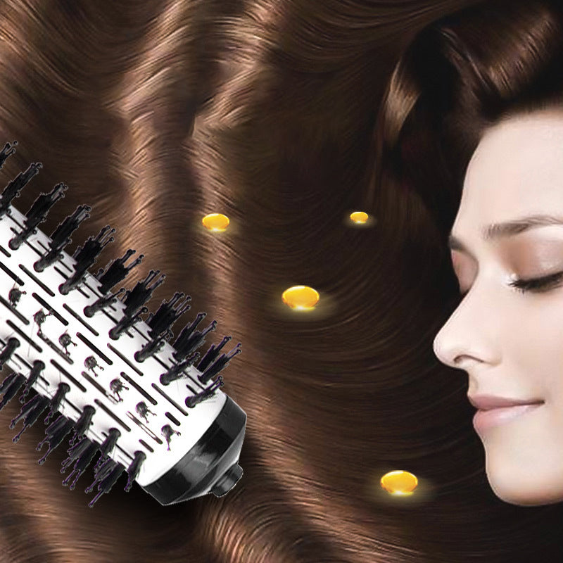 Stylish 2-in-1 Rotating Hair Dryer Brush with Tourmaline