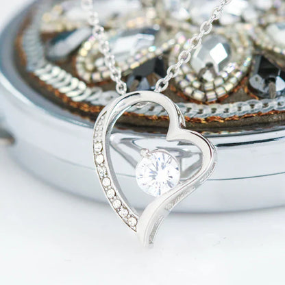 Timeless Rose Gift Box with White Gold Heart Necklace