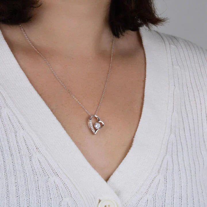 Timeless Rose Gift Box with White Gold Heart Necklace