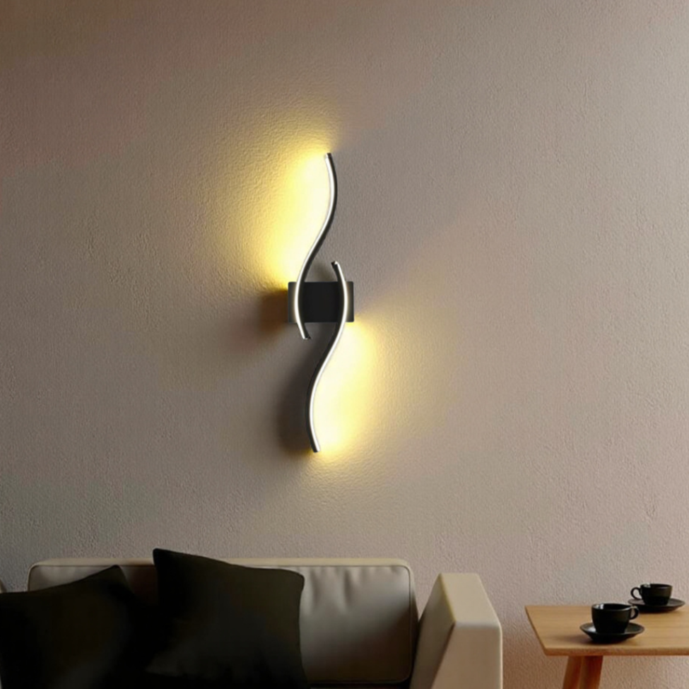 Sleek Black LED Wall Light – Contemporary Dimmable Lamp